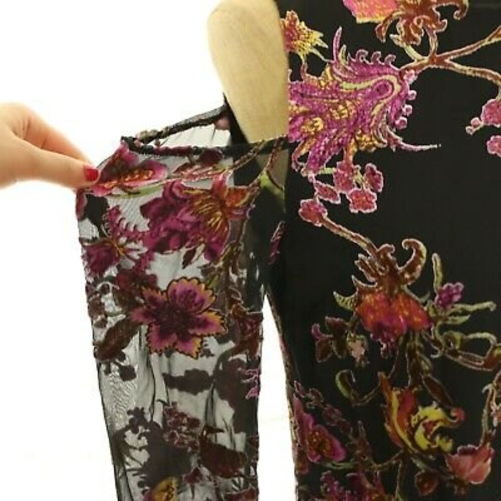 Chelsea28 Nordstrom Cold Shoulder Dress Size XS Velvet Burnout Floral NWT B43 - Picture 7 of 7